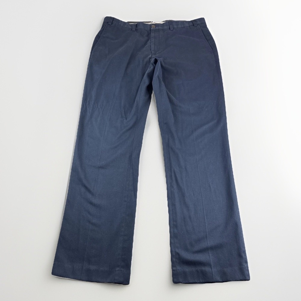 Eddie Bauer Wrinkle Free Classic Fit Pants Mens 38x34 Blue Slacks Chinos Preppy